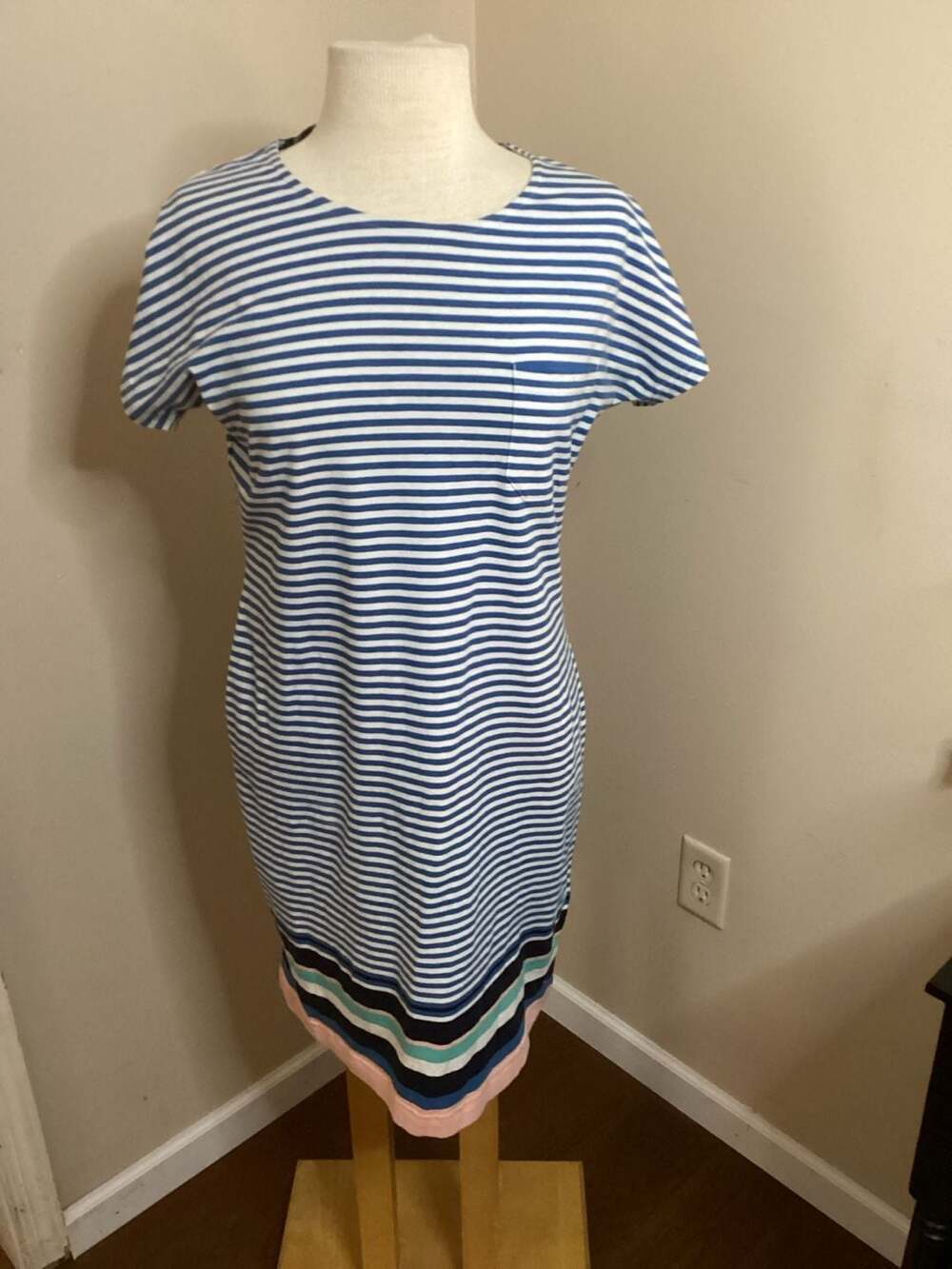 Barbour Womens Harewood Multi-Stripe Jersey T-Shirt Dress Size 8